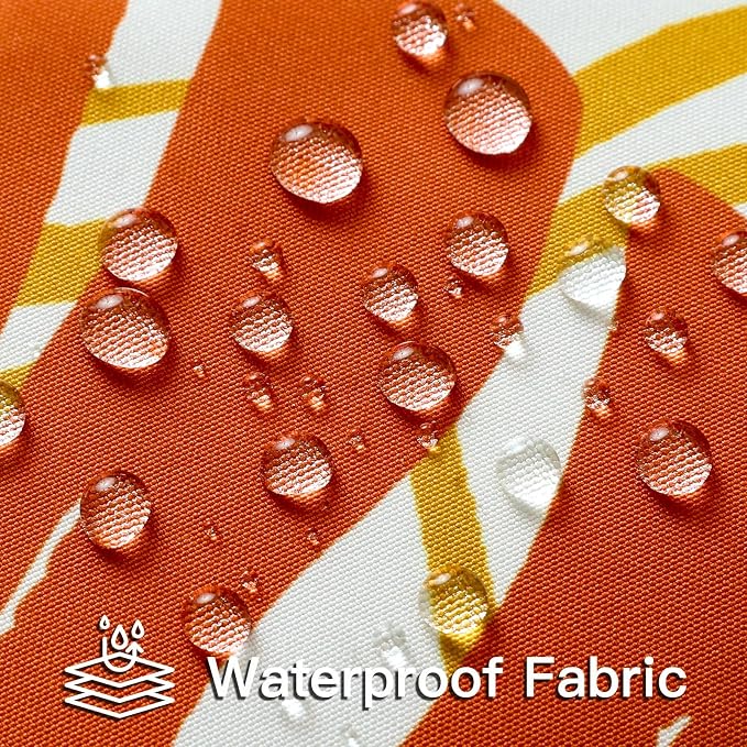 OTOSTAR Outdoor Waterproof Throw Pillow Covers 18x18 Inch Set of 2 Double-Sided Orange Yellow Tropical Leaf and Flower Spring Summer Decorative Pillow Cases for Patio Funiture Garden Balcony Couch