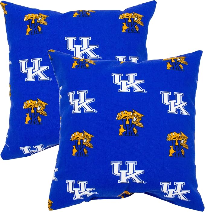College Covers Kentucky Wildcats Outdoor Decorative Pillow Pair-(2) 16" x 16" Pillows
