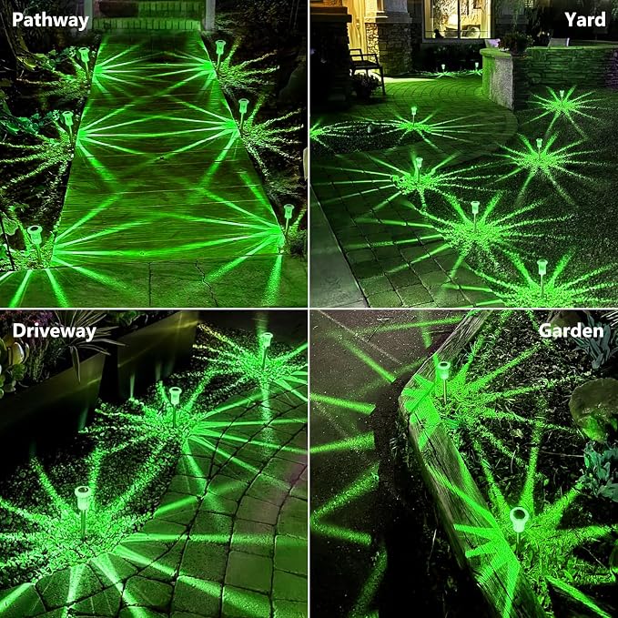 Halloween Solar Lights Outdoor 10 Pack LED Green Halloween Decor | Pathway Lights Waterproof Halloween Decorations Outdoor for Yard Garden Walkway Outside Driveway, Auto On/Off, Spike Pattern