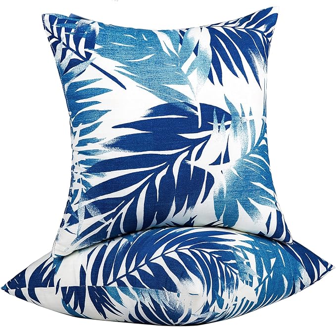 JMGBird Outdoor Pillows Waterproof Outdoor Pillow Covers with Inserts | 18x18 Outdoor Throw Pillow Set of 2 Outdoor Patio Pillows waterproof pillow covers Patio Furniture Pillows