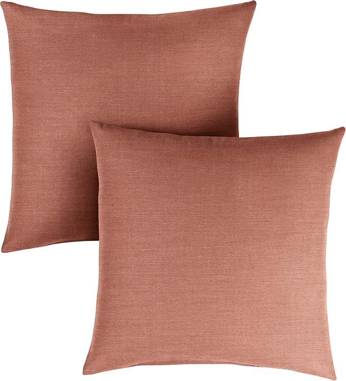 Sorra Home x Sunbrella - Square Pillows (Set of 2), Cast Coral
