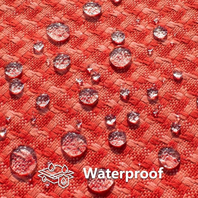 Kevin Textile Outdoor Waterproof 26"x26" Pillow Covers 2 Pack, Red | Water Resistant Weaving Faux Linen Texture Throw Pillow Covers, Outside Decorative Pillowcases for Garden Patio Balcony Couch