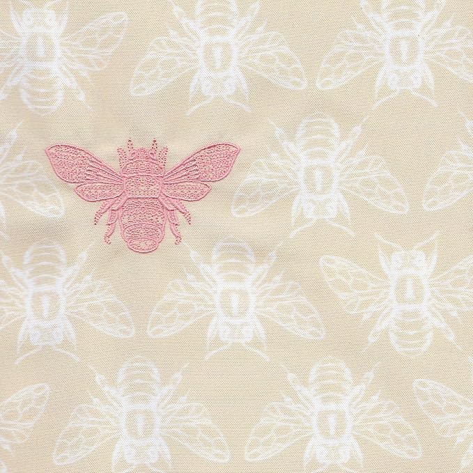 Honeycomb Indoor/Outdoor Lumbar Pillow for Patio Furniture, 20 x 12 | Chamomile Beige Embroidered Bumble Bee Throw Pillow, Water & Fade Resistant for Patio Furniture Set
