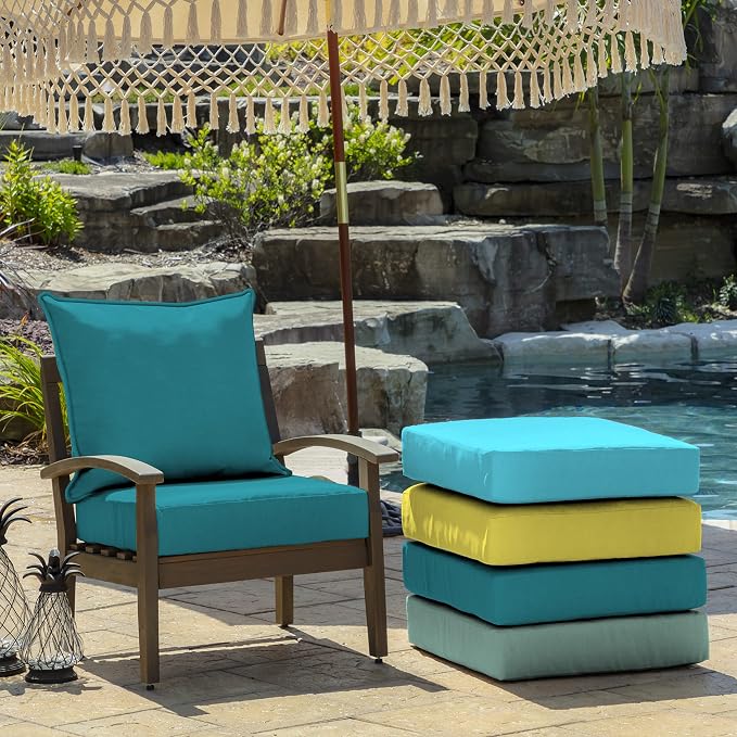 Arden Outdoor Deep Seat Cushion Set, 24x24, Lake Blue