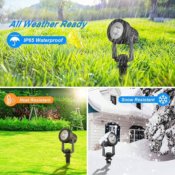Solar Spot Lights Outdoor Color Changing,Solar RGB Spotlights Waterproof Colored Landscape Lighting Auto ON/Off Adjustable Garden Lights for Yard, Garden, Driveway, Pool, Lawn (6-in-1)