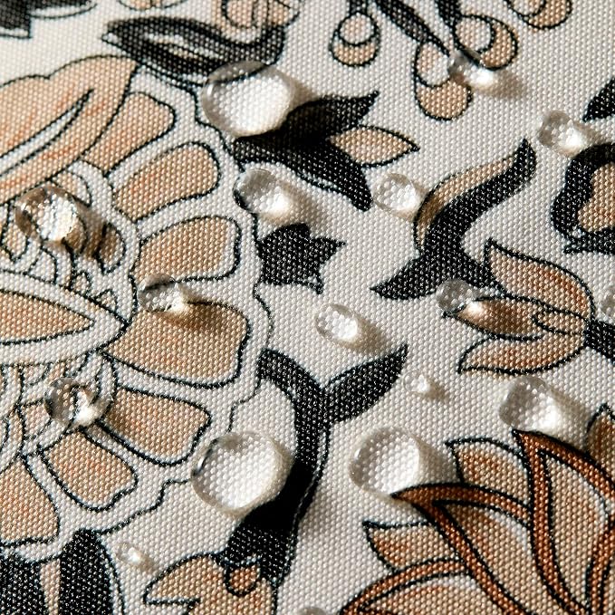 Allorry Outdoor Waterproof Pillow Covers 16x16 Brown Floral Outdoor Decor | Set of 2 Vintage Floral Block Print Pillow Cover,Farmhouse Boho Decorative for Spring Summer Outdoor Sofa Bedroom Decor