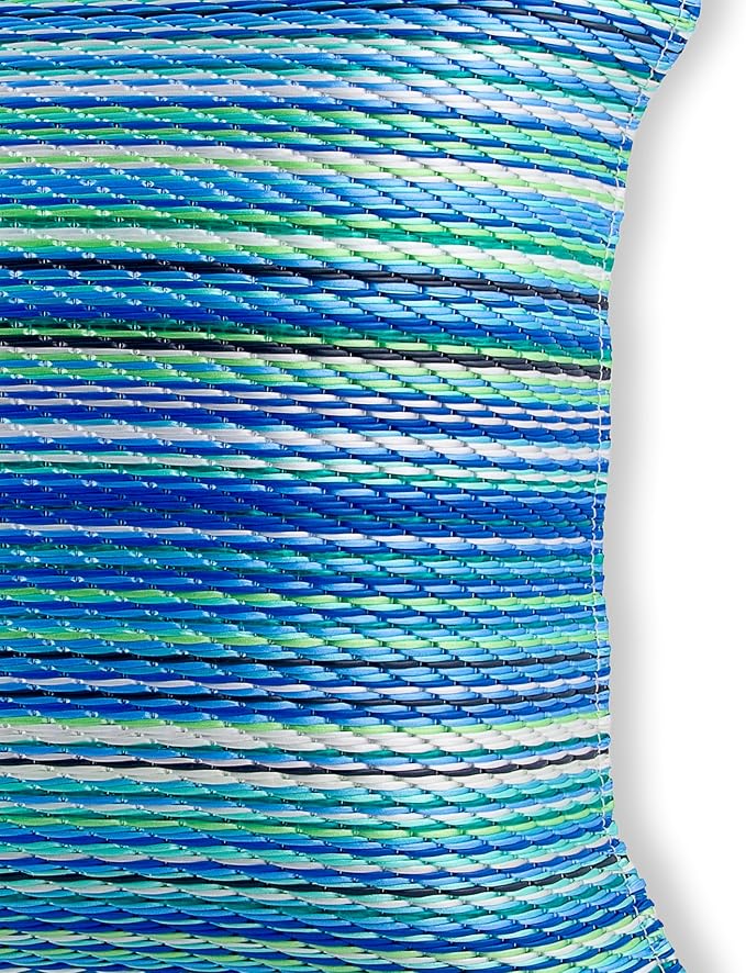 Fab Habitat Outdoor Premium Recycled Plastic Pillow - Waterproof, Fade Resistant - Striped - Patio, Porch, Deck, Balcony - Cancun - Turquoise & Moss Green - 20" x 20"
