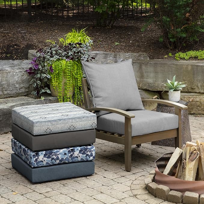 Arden Outdoor Deep Seat Cushion Set, 2-Pack, 24x24, Paloma Woven Texture | SDP Fabric, Outdoor Sofa, Couch, Conversation Set, Weather-Proof, Rain-Proof, Mold and Mildew Resistant