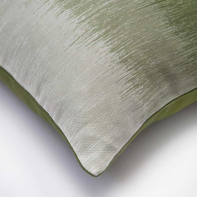 Fab Habitat Indoor/Outdoor Throw Pillow Made from Recycled Polyester Yarn - Double Sided, Stain Resistant, Machine Washable - Patio, Porch, Living Room - Watercolor Gradient - Green (20" x 20")