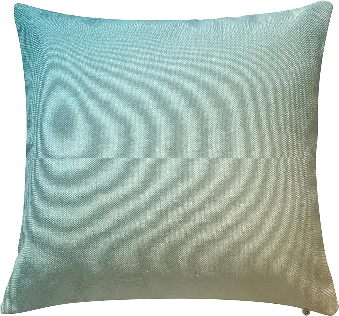 Fab Habitat Indoor/Outdoor Throw Pillow Made from Recycled Polyester Yarn - Double Sided, Stain Resistant, Machine Washable - Ombre - Patio, Deck, Porch, Living Room - Big Sur Aqua (20" x 20")