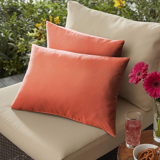 Sorra Home Coral Indoor/Outdoor Pillow Set, 16 in x 26 in