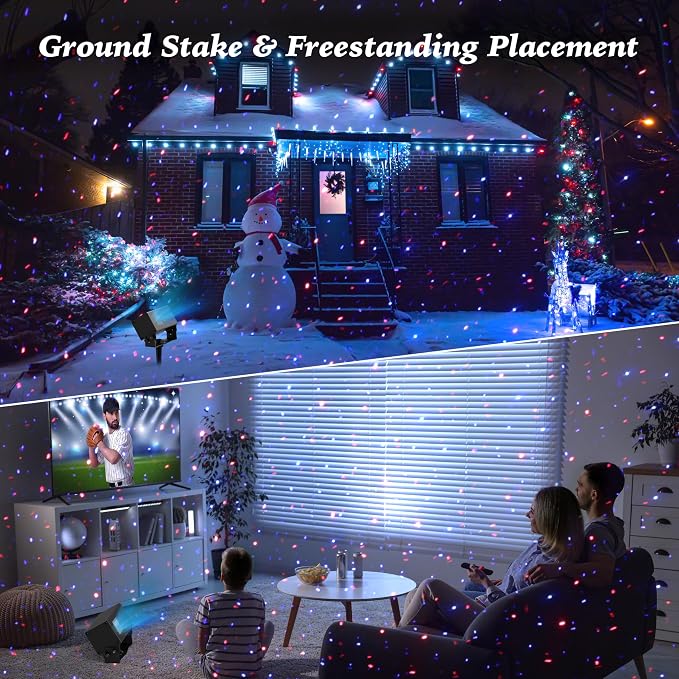 AIRIVO Outdoor Laser Lights Projector, RGB Color Firefly Lights Projection Light, Christmas Star Projector with Remote Control, Holiday Halloween Decor for Home, Garden, Trees, RGB 3 Color Motion