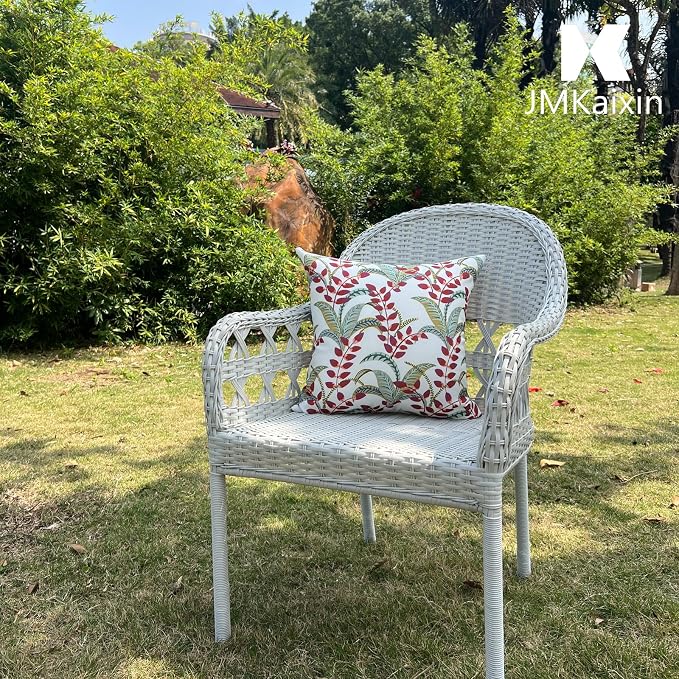Outdoor Throw Pillows 18×18 Inch Waterproof Pillows with Inserts | Pack of 2 Fade Resistant Decorative Throw Pillows Outdoor Square Pillows for Garden Couch Sofa Patio Furniture