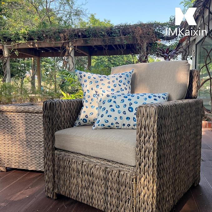 Outdoor Pillows 18"x18" Waterproof Decorative Pillows with Inserts | Set of 2 Fade Resistant Patio Throw Pillows for Garden Porch Couch and Patio Furniture