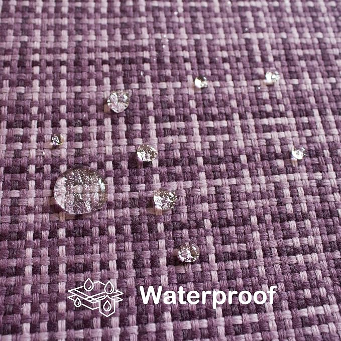 Kevin Textile Outdoor Waterproof 12"x20" Lumbar Pillow Covers 2 Pack Violet | Water Resistant, Faux Linen Yarn-dyed, Woven Texture Throw Pillow Covers for Tent Patio Garden Couch Sofa