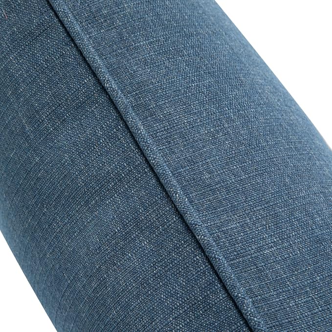 Outdoor Lumbar Pillows Water Resistant 12x20 inch,Decorative Throw Pillow Set of 2 with Insert,Hidden Zipper Headrests for Patio Furniture Sofa Couch Chair(Denim Blue)