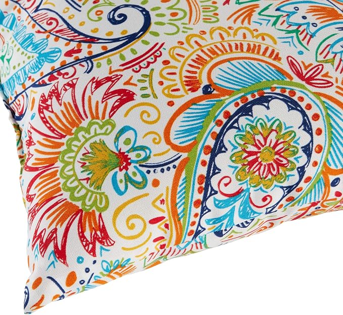 Greendale Home Fashions 2-Pack Outdoor 19x12 inch Rectangle Decorative Throw Pillow, Jubilee