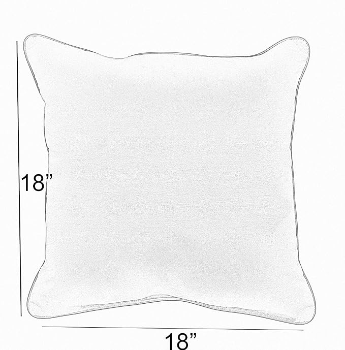 Sorra Home x Sunbrella Indoor/Outdoor Corded Pillows, 18" x 18", Canvas Granite