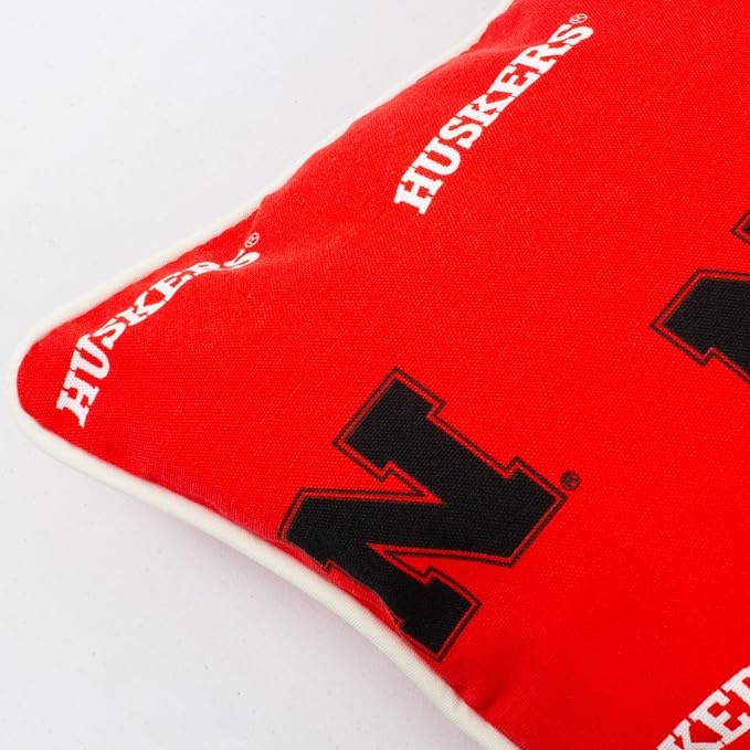 College Covers Nebraska Huskers Outdoor Decorative Pillow Pair-(2) 16" x 16" Pillows