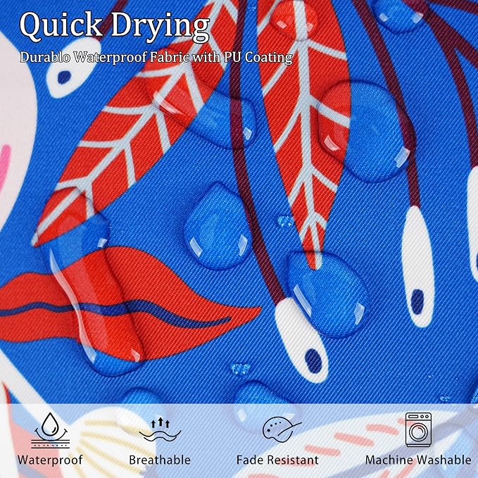 Pyonic Blue Waterproof Outdoor Pillow Covers 18x18 Set of 2, Colorful Floral Decorative Cushion Covers for Patio Furniture, Garden, Balcony,Sunbrella，Boho Nordic Outdoor Indoor Home Decor