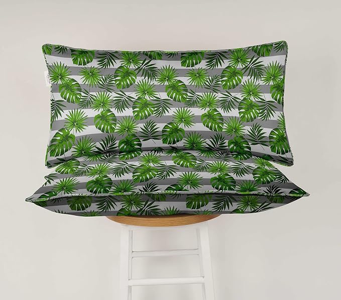 Indoor/Outdoor Polyester Fabric Lumbar Pillow Cover, All-Weather Waterproof Rectangular Cushion Case for Patio Furniture, 12 x 24 Set of 2 - Tropical-29
