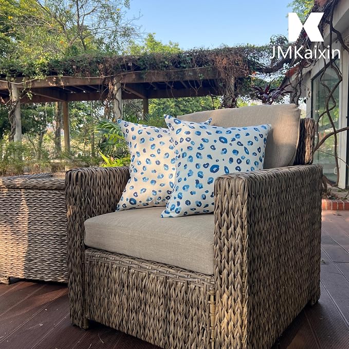 Outdoor Pillows 18"x18" Waterproof Decorative Pillows with Inserts | Set of 2 Fade Resistant Patio Throw Pillows for Garden Porch Couch and Patio Furniture