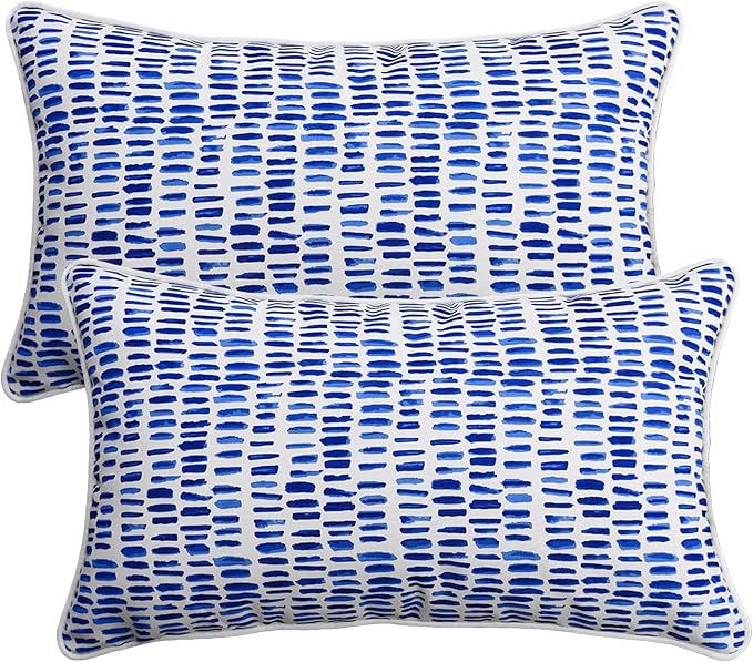 JMGBird Blue Outdoor Throw Pillows Waterproof Outdoor Lumbar Pillow | 12x20 Pillow with inserts Outdoor Pillows Decorative Pillows outdoor patio pillows for couch,Bed, Sofa