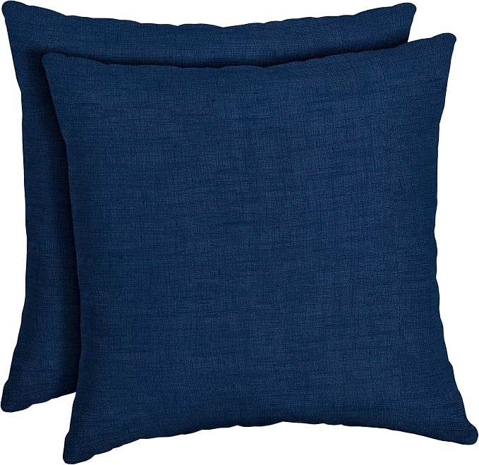 Arden Outdoor Toss Pillow, 2-Pack, 16x16, Sapphire Blue | Indoor/Outdoor Décor, Rain-Proof, Fade Resistant, Mold and Mildew Resistant