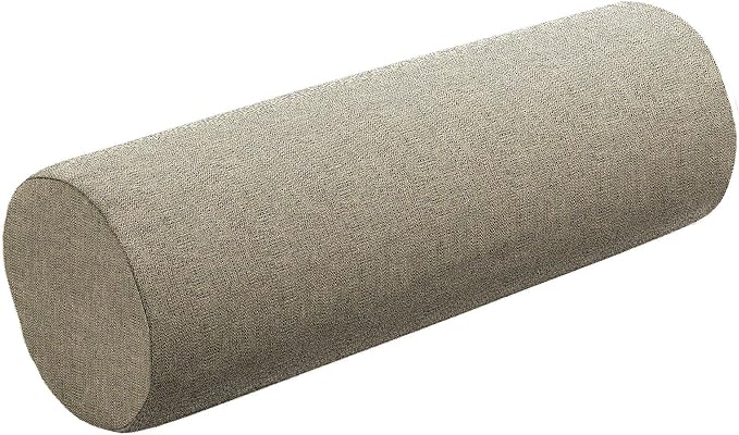 Cushion Source 20" x 6" Sunbrella Bolster Pillow, Indoor/Outdoor Decorative Support Pillow, Fade and Water Resistant, Sunbrella Linen Stone