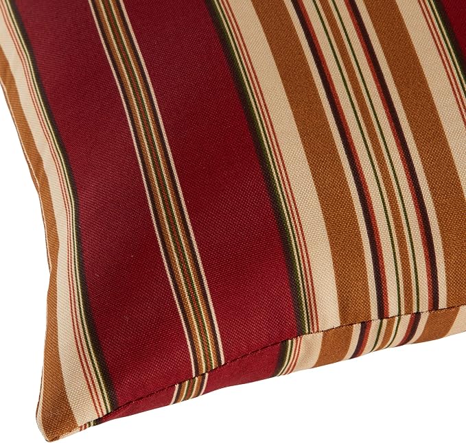 Greendale Home Fashions 2-Pack Outdoor 19x12 inch Rectangle Decorative Throw Pillow, Tuscan Stripe