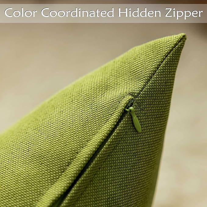 Home Brilliant Green Pillow Covers 18x18 Throw Pillows for Outerdoor Couch Waterproof Farmhouse Accent Pillows for Bedroom Holidays Decor, Set of 4, 18 x 18 inch, Green