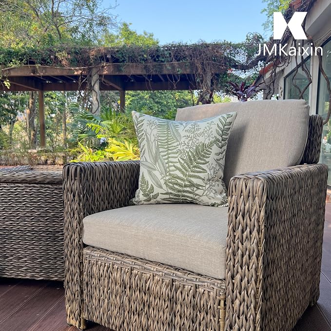 Outdoor Pillows 18×18 Inch Decorative Throw Pillows with Inserts | Set of 2 Fade Resistant Patio Pillows for Porch Garden Couch and Patio Furniture