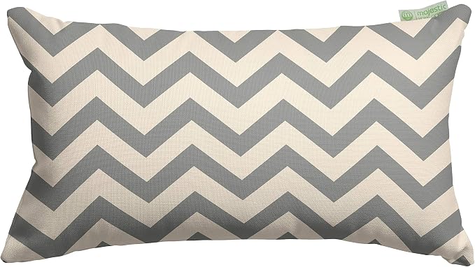 Majestic Home Goods Gray Chevron Indoor / Outdoor Small Throw Pillow 20" L x 5" W x 12" H