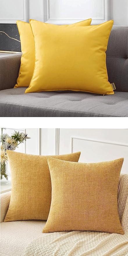 MIULEE Pack of 4 Outdoor Waterproof Pillow Covers Chenille Pillow Covers 18x18 Inch
