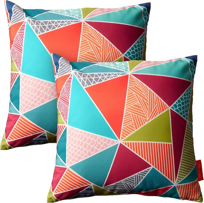 Modway Outdoor Indoor Two All Weather Patio Throw Pillows in Mosaic
