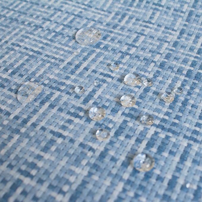 Kevin Textile Outdoor Waterproof 26"x26" Pillow Covers 2 Pack, Light Blue | Water Resistant, Faux Linen Yarn-dyed, Woven Texture Euro Throw Pillow Covers for Tent Patio Garden Couch Sofa