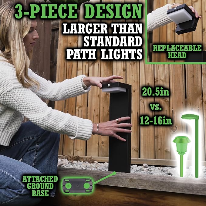 Solar Pathway Lights Courtyard Series, Motion Detection,2 Modes,2pk