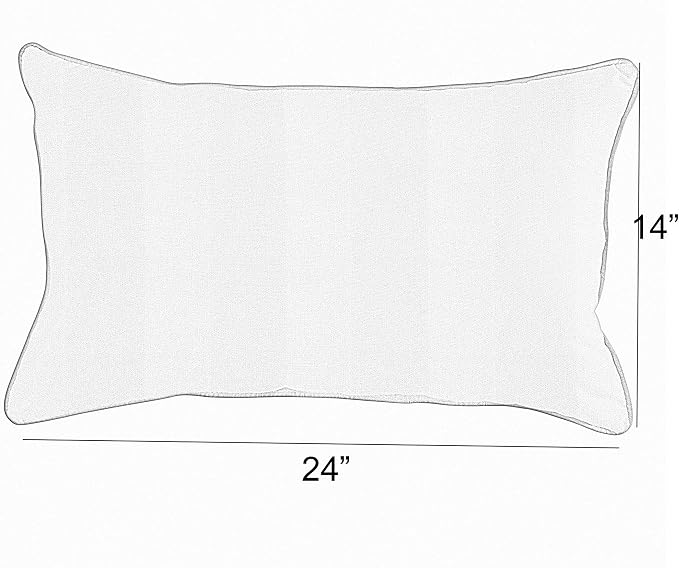Sorra Home Beige Indoor/Outdoor Knife Edge Pillow Set, 14 in x 24 in
