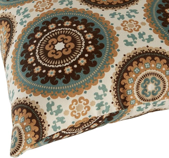 Greendale Home Fashions Outdoor 19x12 inch Rectangle Decorative Throw Pillow, 2-Pack, Sage Medallion 2 Count