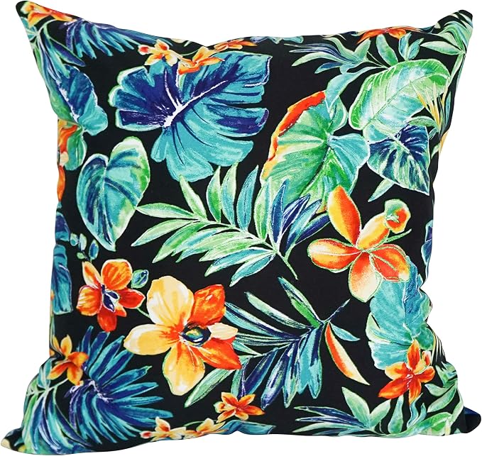 Blazing Needles Square Indoor/Outdoor Throw Pillow, 25", Beachcrest Caviar 2 Count