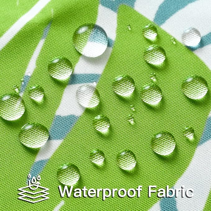 OTOSTAR Outdoor Waterproof Throw Pillow Covers 12x20 Inch Set of 2 Double-Sided Light Green Blue Tropical Leaf and Flower Spring Summer Decorative Pillow Cases for Patio Funiture Garden Balcony Couch