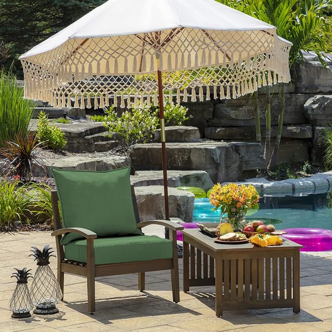 Arden Outdoor Deep Seat Cushion Set, 24x24, Moss Green