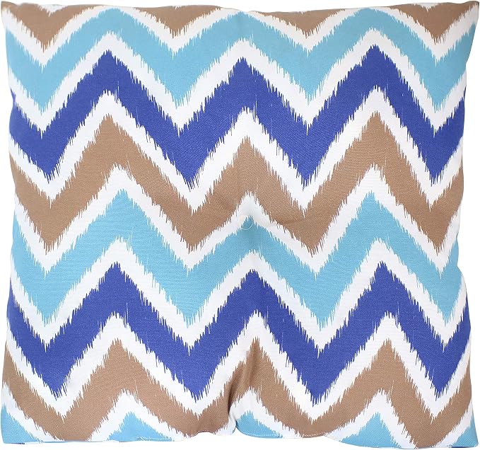 Sunnydaze Tufted Indoor and Outdoor Decorative Throw Pillows - 19-Inch Square Patio Cushions Set of 2 - Weather-Resistant Polyester - Chevron Bliss