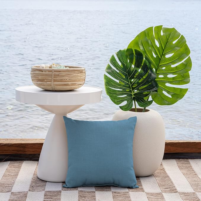 Arden Outdoor Toss Pillow, 2-Pack, 16x16, French Blue | Indoor/Outdoor Décor, Rain-Proof, Fade Resistant, Mold and Mildew Resistant