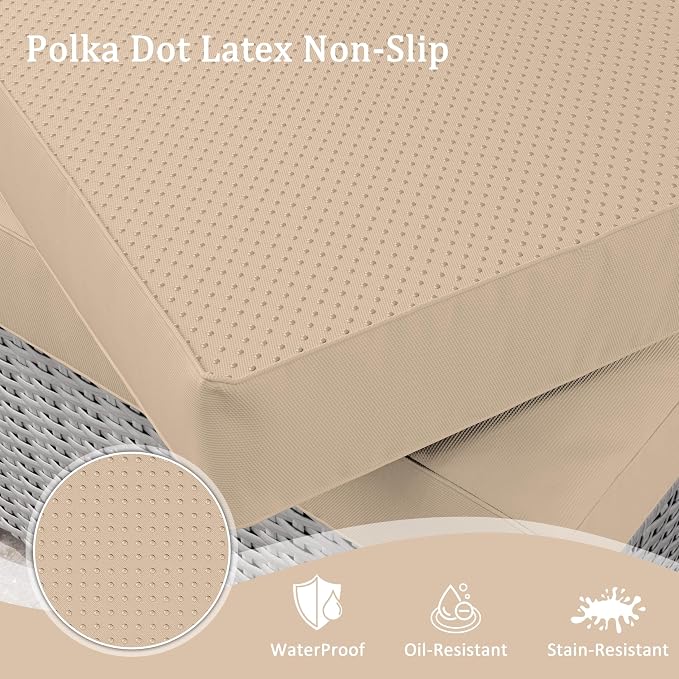 Outdoor Furniture Replacement Cushions, Waterproof Patio Furniture Cushions, 4" Deep Seat Outdoor Sectional Cushion for 3-Seat Outdoors Rattan Sofa Patio Sofa Cushion, Sand