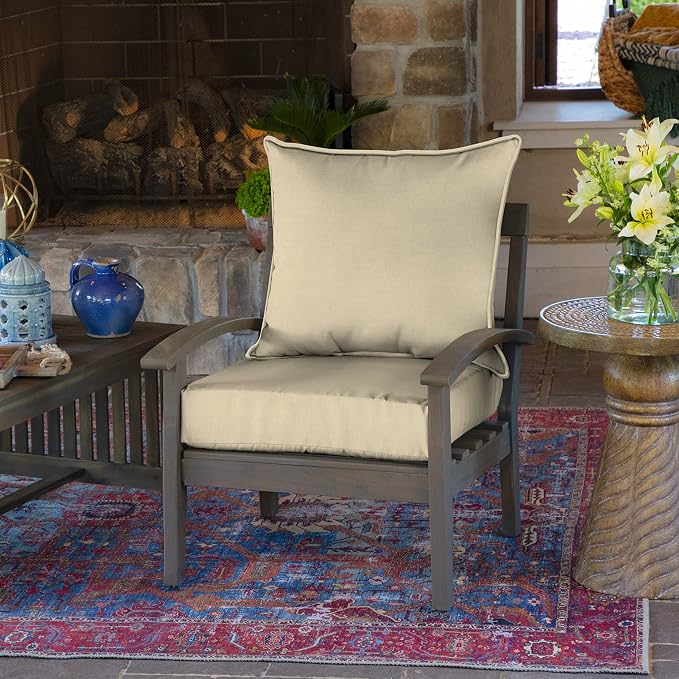 Arden Outdoor Deep Seat Cushion Set, 24x24, Tan