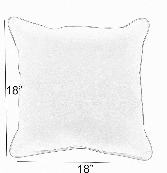 Sorra Home x Sunbrella Fringe Pillow, 18 x 18 x 6 inches, Canvas Natural and Brown
