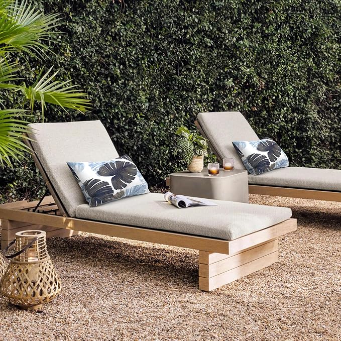 DYTXIII Pack of 2 Outdoor Waterproof Lumbar Pillow Covers ONLY, 12x20 Rectangle Decorative Double Printed Pillow Cases for Patio Couch Porch Furniture - Monstera Blue