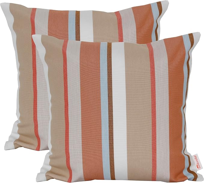 Outdoor/Indoor Sunbrella Throw Pillows Square Set of 2 Pieces 16 inch x 16 inch Beaming Mojave - Cover Only, Insert Not Included
