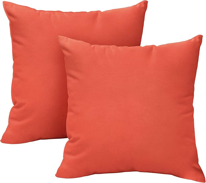 Sorra Home Coral Indoor/Outdoor Pillow Set, 16 in x 16 in